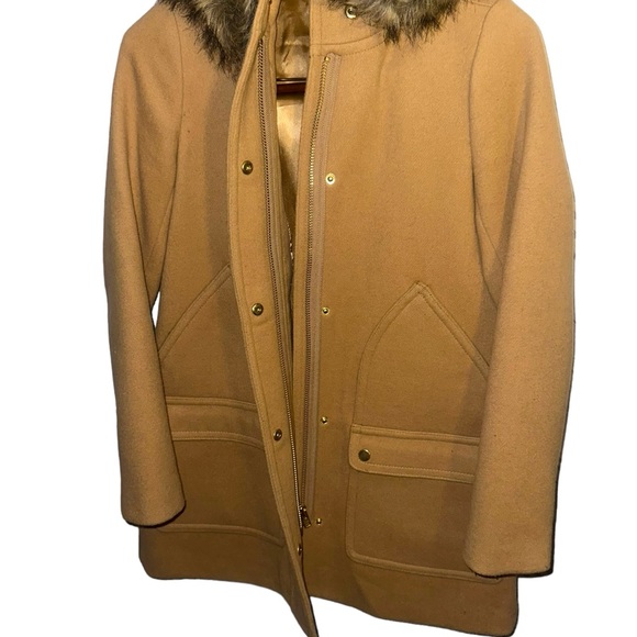 J Crew Vail Parka Removable Faux Fur Trim on Hood Size 0 - Picture 4 of 14